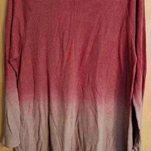 Olivia Sky Women's Large Maroon Ombre pink Pullover Top Shirt - Picture 2 of 3